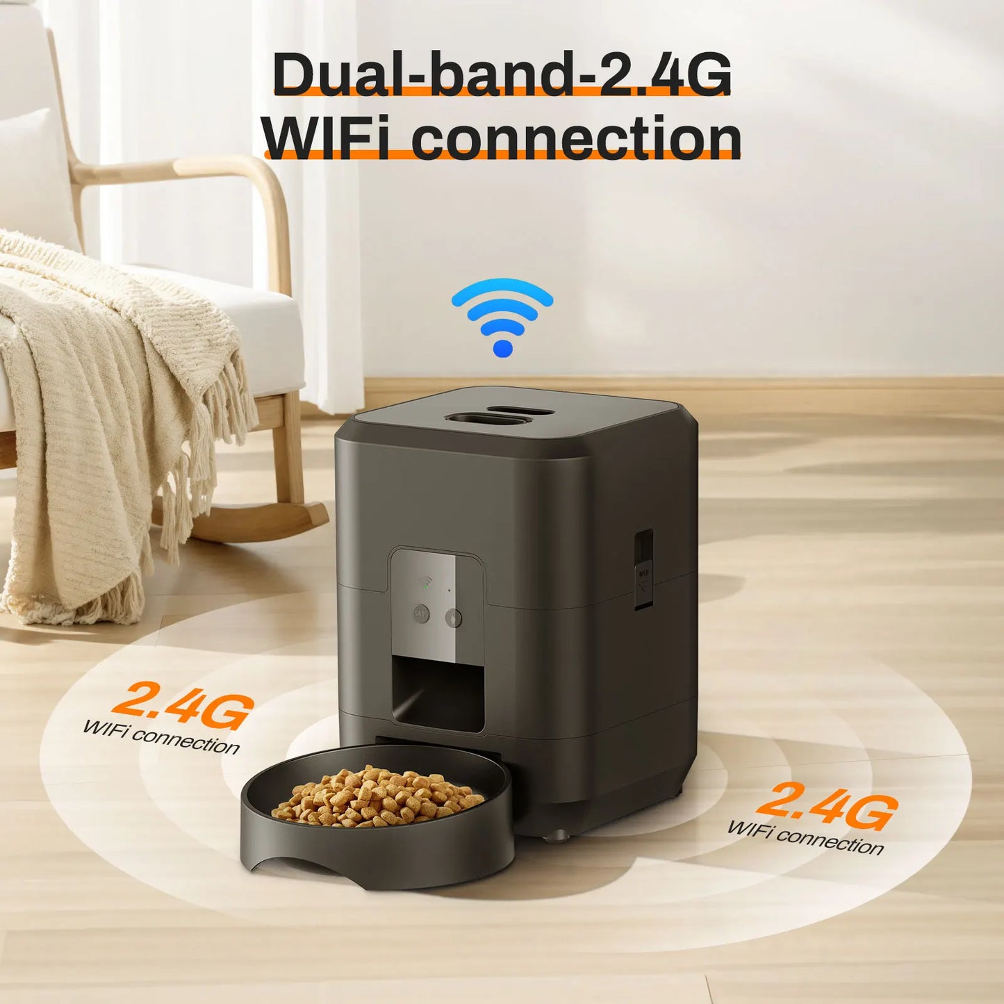 Smart Automatic Pet Feeder – Timed Cat & Dog Food Dispenser with Portion Control and LCD Display