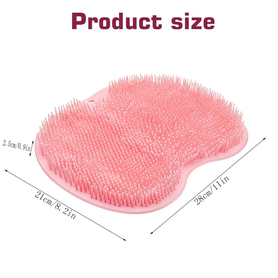 Shower Foot Scrubber & Back Washer – Exfoliating Bath Mat with Suction Cups for Deep Cleaning and Massage