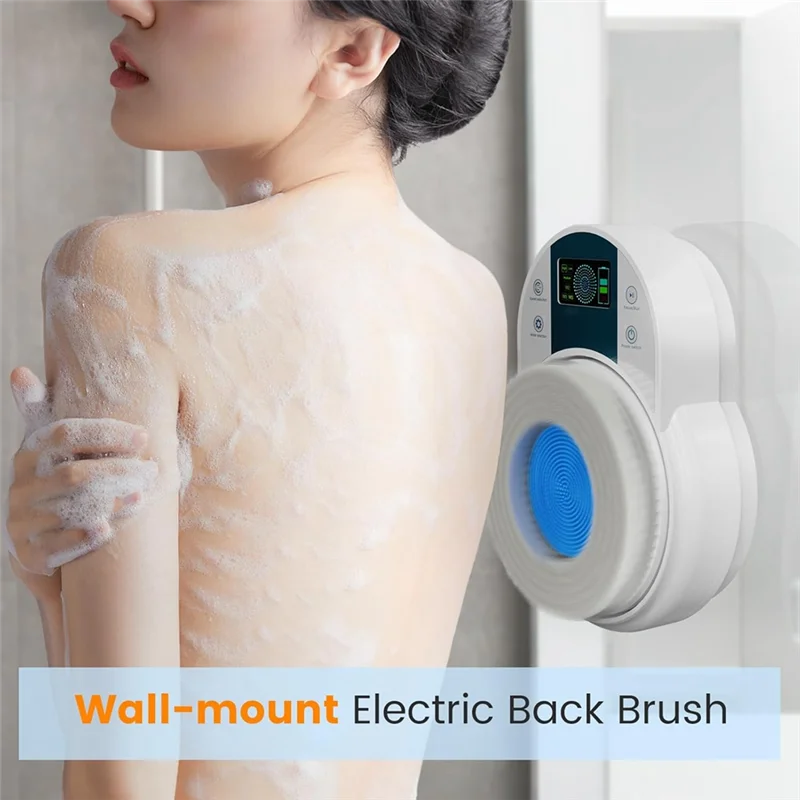 Electric Wall-Mounted Back Scrubber – Smart Shower Body Brush with Adjustable Speeds for Deep Cleaning and Exfoliation