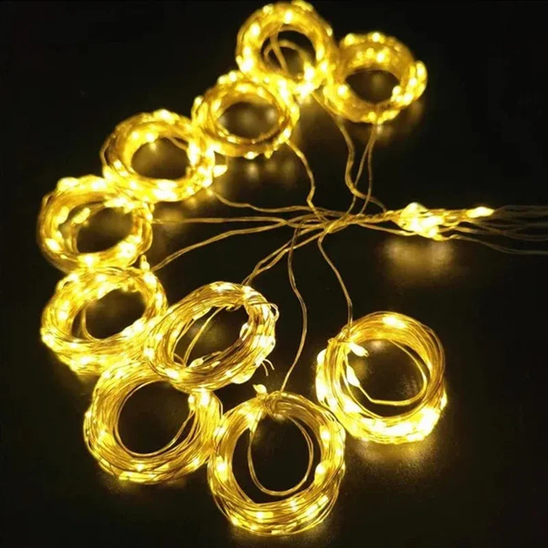 3M LED Curtain Fairy String Lights – 8 Modes USB Powered Waterproof Garland for Christmas, Wedding & Home Decoration