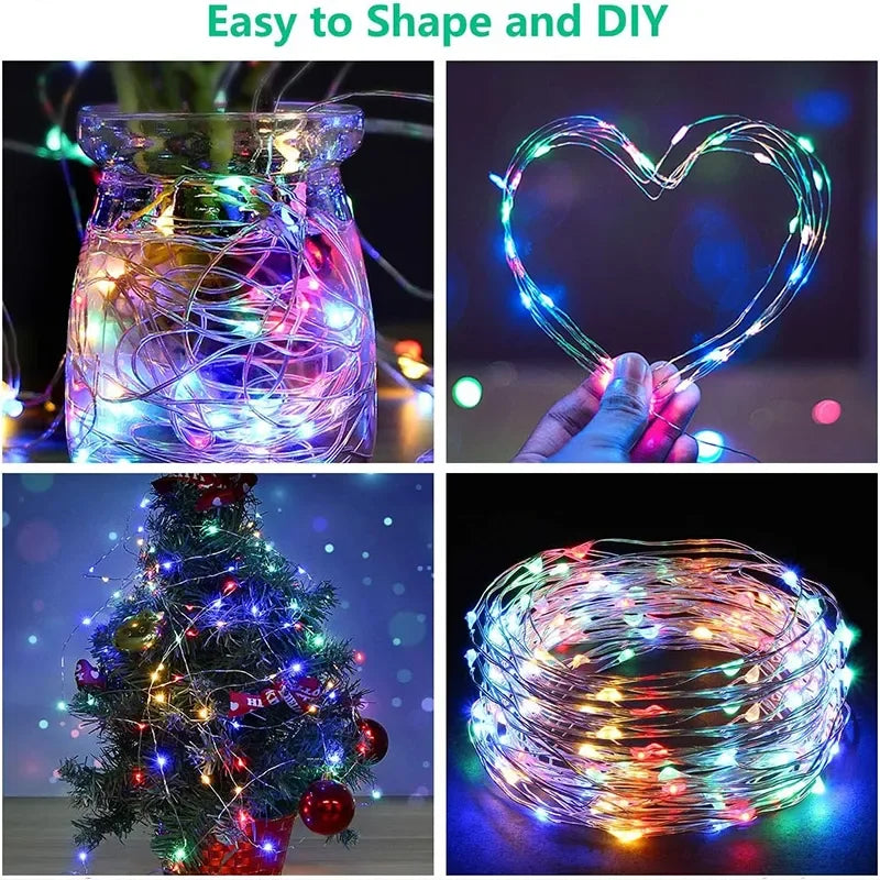 3M LED Curtain Fairy String Lights – 8 Modes USB Powered Waterproof Garland for Christmas, Wedding & Home Decoration
