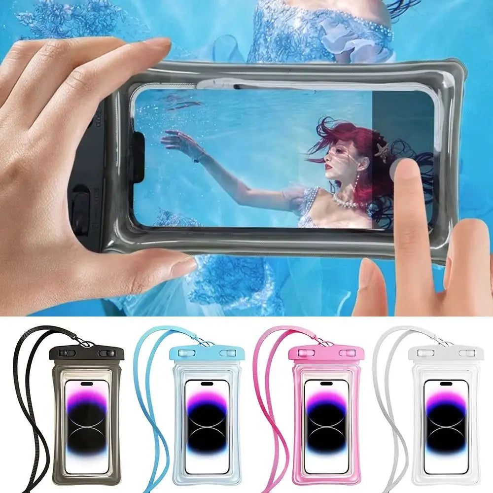 Transparent Waterproof Phone Pouch with Lanyard – Touchscreen Dry Bag for Swimming, Diving & Beach (Fits Phones Under 7 Inches)