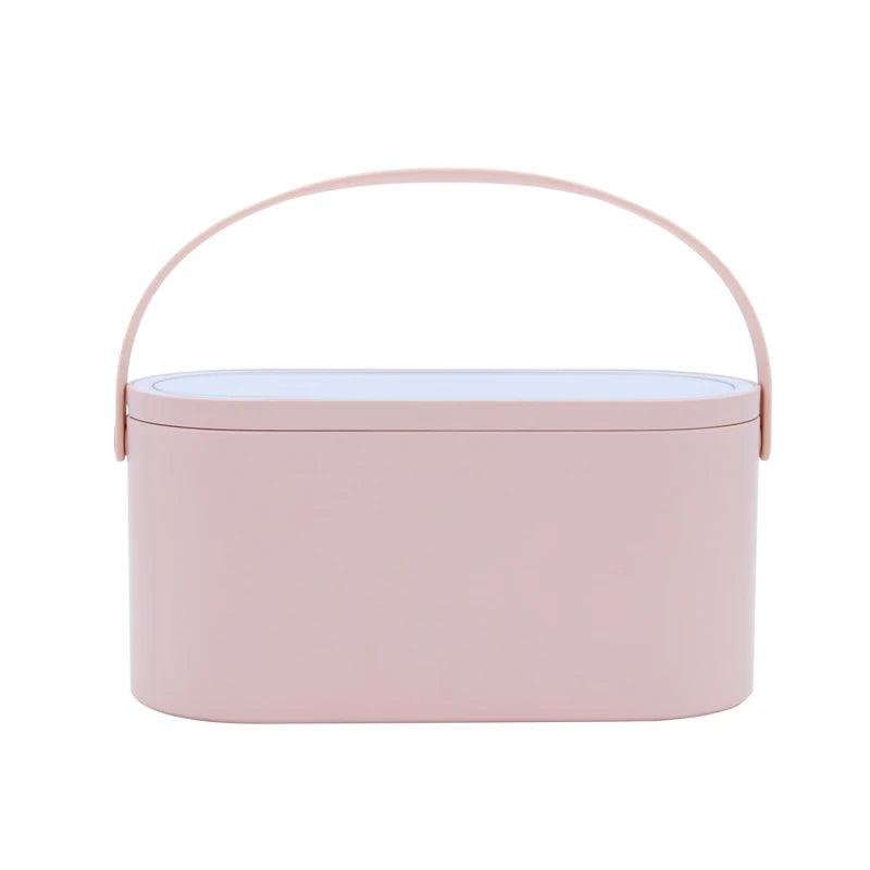 Makeup Organizer Box with LED Light Mirror - Bargain Tool