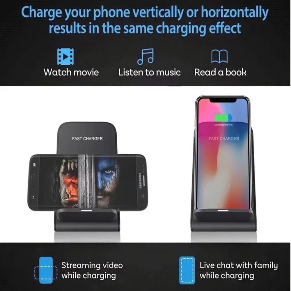 100W Fast Wireless Charging Stand – Quick Charger for Samsung Galaxy S24/S23/S22/S21 Ultra, iPhone 15/14/13/16 Pro Max & Xiaomi 14