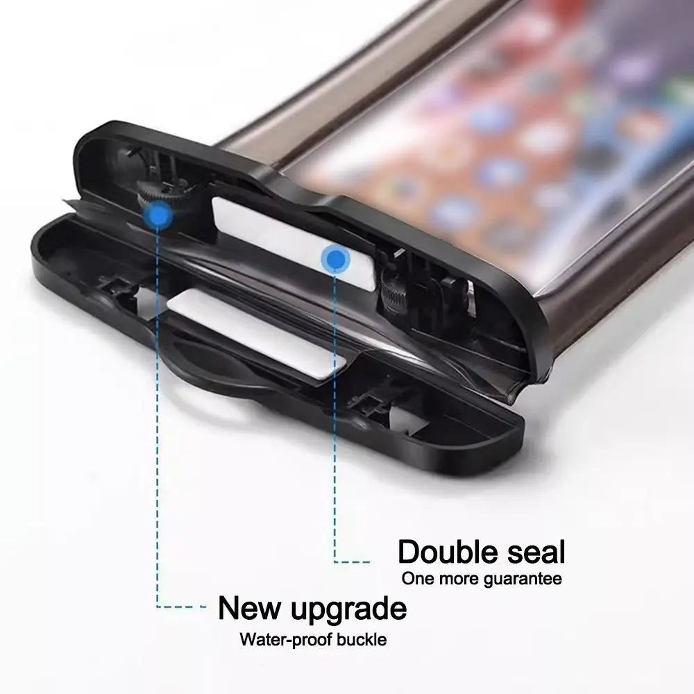 Transparent Waterproof Phone Pouch with Lanyard – Touchscreen Dry Bag for Swimming, Diving & Beach (Fits Phones Under 7 Inches)