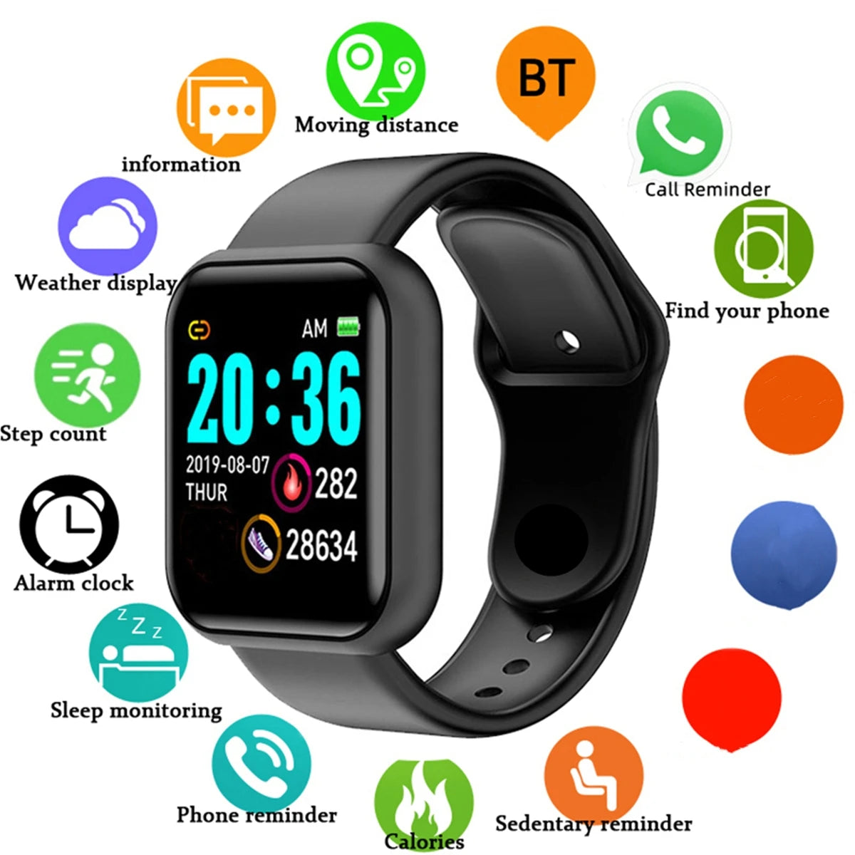 Smartwatch for Men & Women – Fitness Tracker with Heart Rate, Sleep & Activity Monitor for Android & iOS