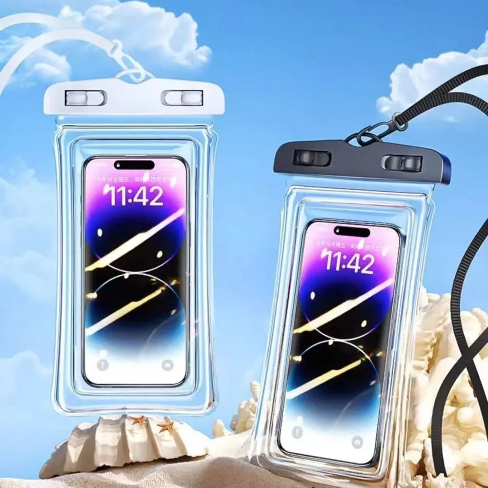 Transparent Waterproof Phone Pouch with Lanyard – Touchscreen Dry Bag for Swimming, Diving & Beach (Fits Phones Under 7 Inches)