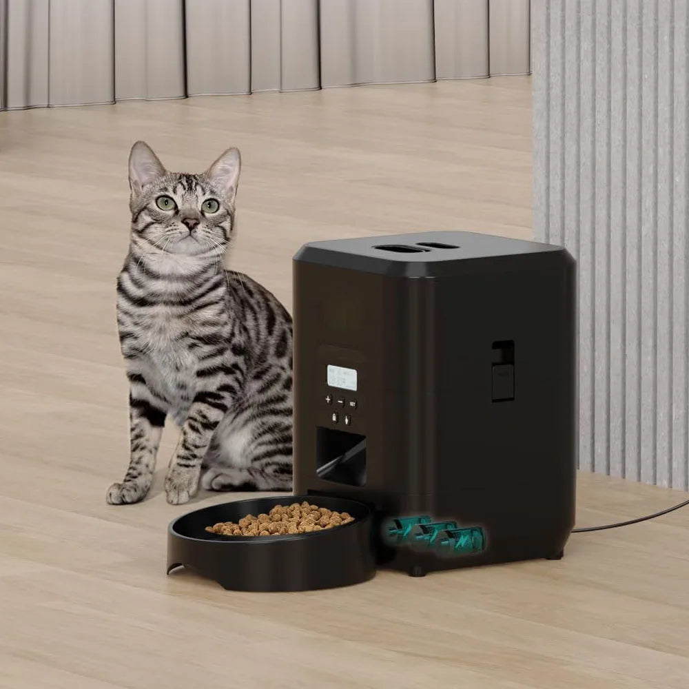 Smart Automatic Pet Feeder – Timed Cat & Dog Food Dispenser with Portion Control and LCD Display