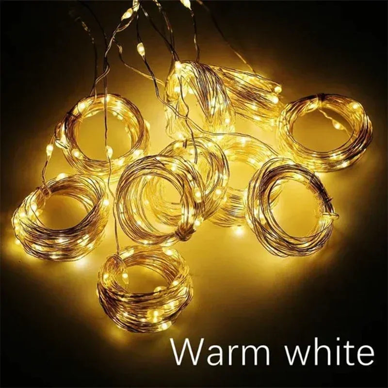 3M LED Curtain Fairy String Lights – 8 Modes USB Powered Waterproof Garland for Christmas, Wedding & Home Decoration