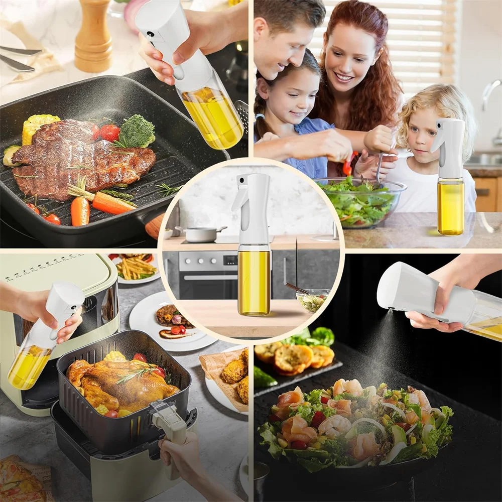 Reusable Oil Spray Bottle – Olive Oil and Vinegar Dispenser for Cooking, Baking, and BBQ (200ml / 300ml / 500ml)