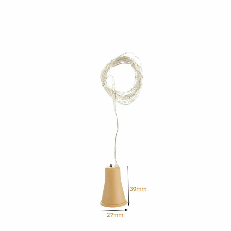 Solar Wine Bottle Fairy Lights – 10 LED Copper Wire String Lights with Cork Design for Christmas, Weddings & Home Décor