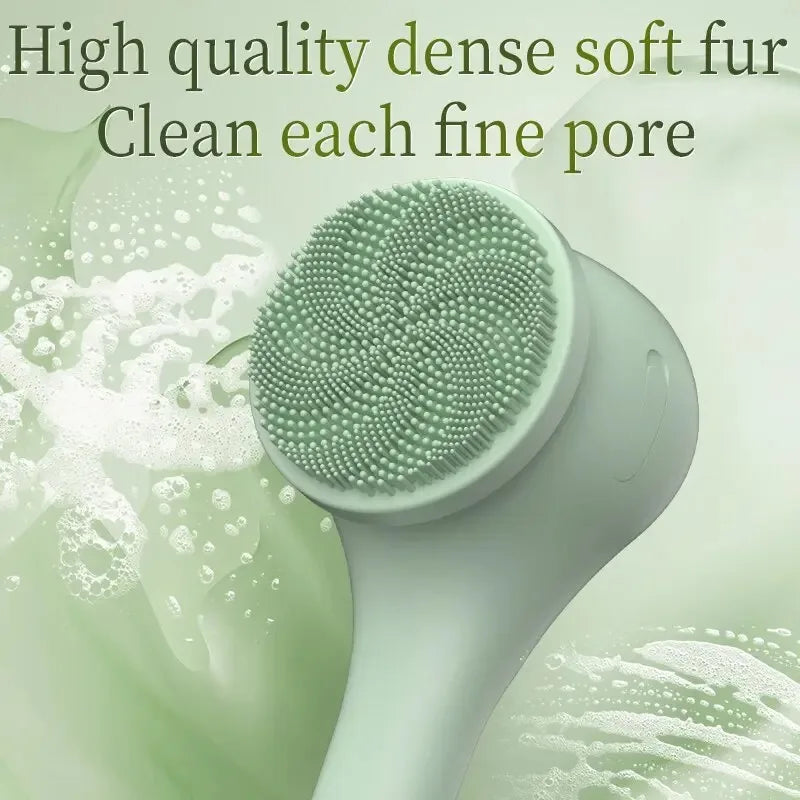 6-in-1 Electric Silicone Bath Brush – USB Rechargeable Rotating Body & Back Scrubber with 6 Interchangeable Heads and 2 Speeds