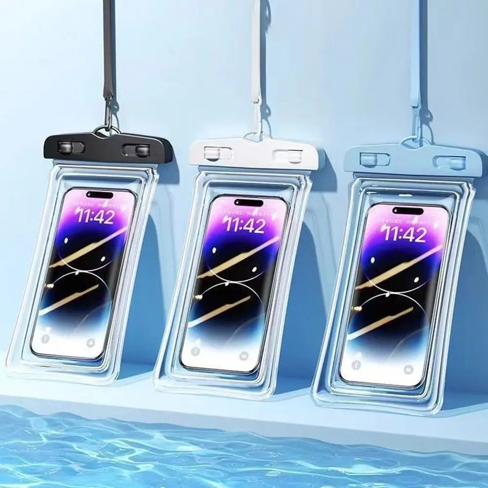 Transparent Waterproof Phone Pouch with Lanyard – Touchscreen Dry Bag for Swimming, Diving & Beach (Fits Phones Under 7 Inches)