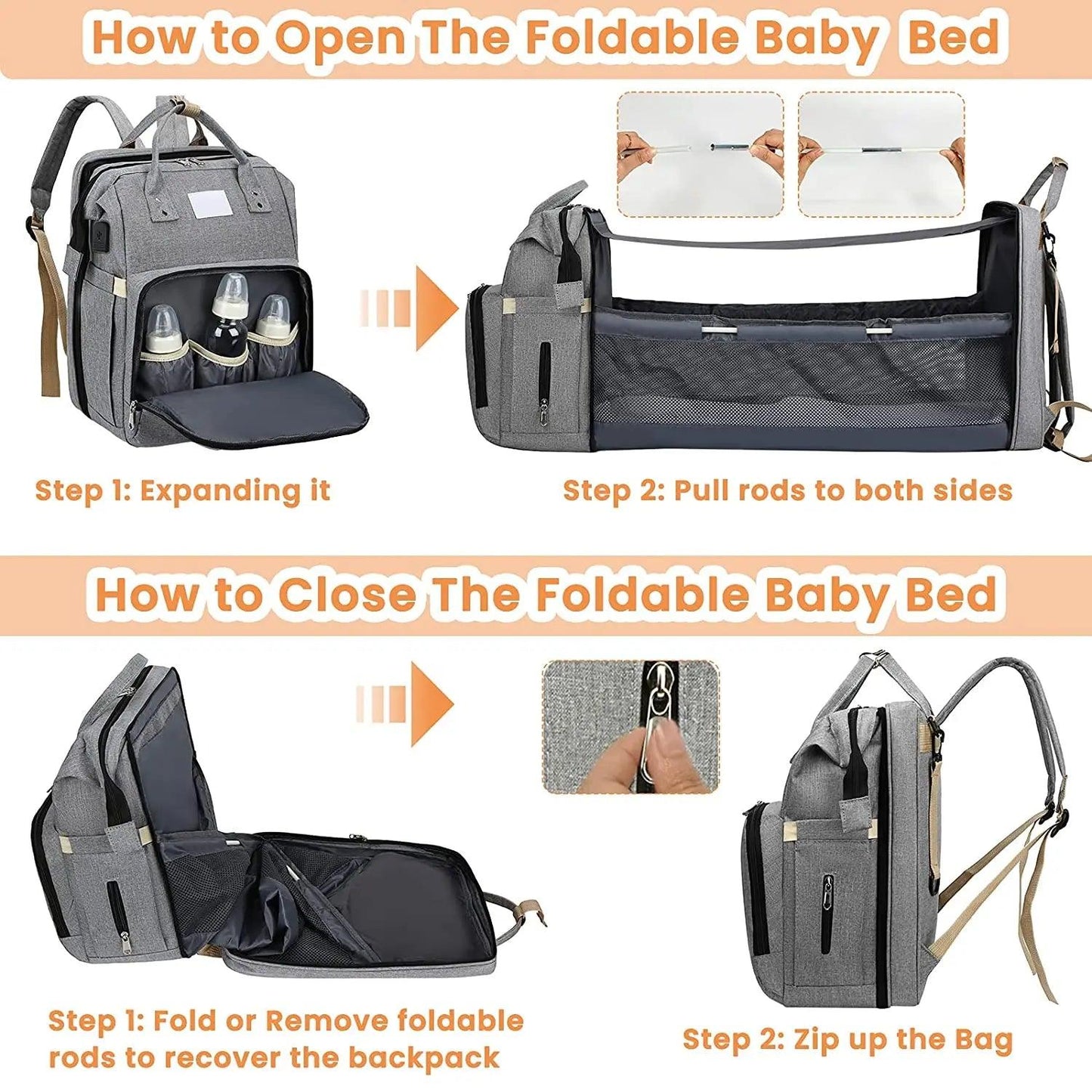 Portable Mommy Folding Baby Bag - Bargain Tool