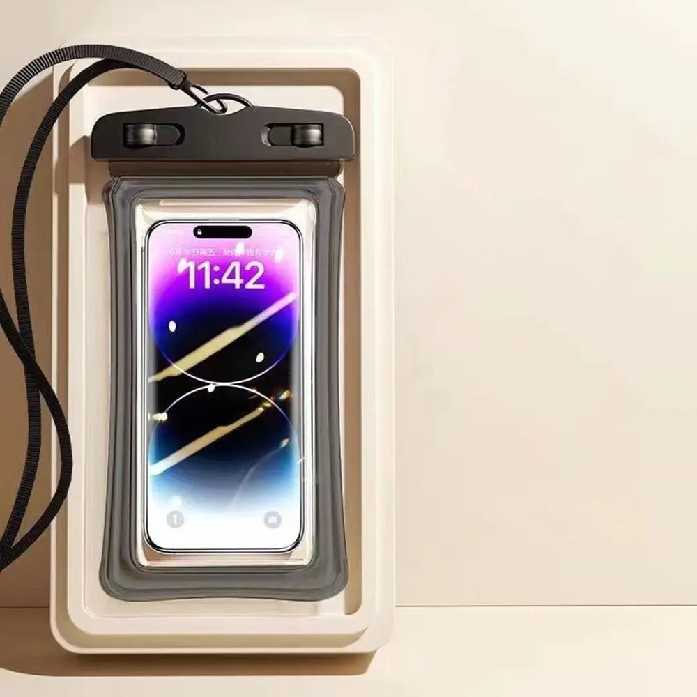 Transparent Waterproof Phone Pouch with Lanyard – Touchscreen Dry Bag for Swimming, Diving & Beach (Fits Phones Under 7 Inches)
