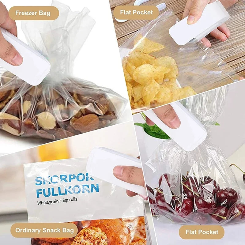 Mini Handheld Heat Sealer – Portable Food Bag Resealer for Airtight Storage (Battery Powered)