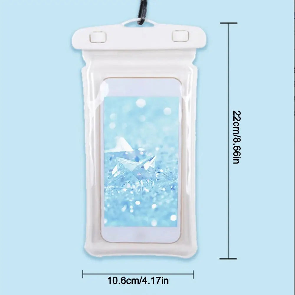 Transparent Waterproof Phone Pouch with Lanyard – Touchscreen Dry Bag for Swimming, Diving & Beach (Fits Phones Under 7 Inches)
