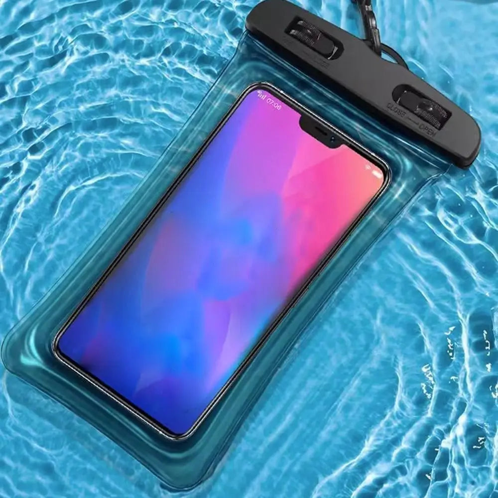 Transparent Waterproof Phone Pouch with Lanyard – Touchscreen Dry Bag for Swimming, Diving & Beach (Fits Phones Under 7 Inches)