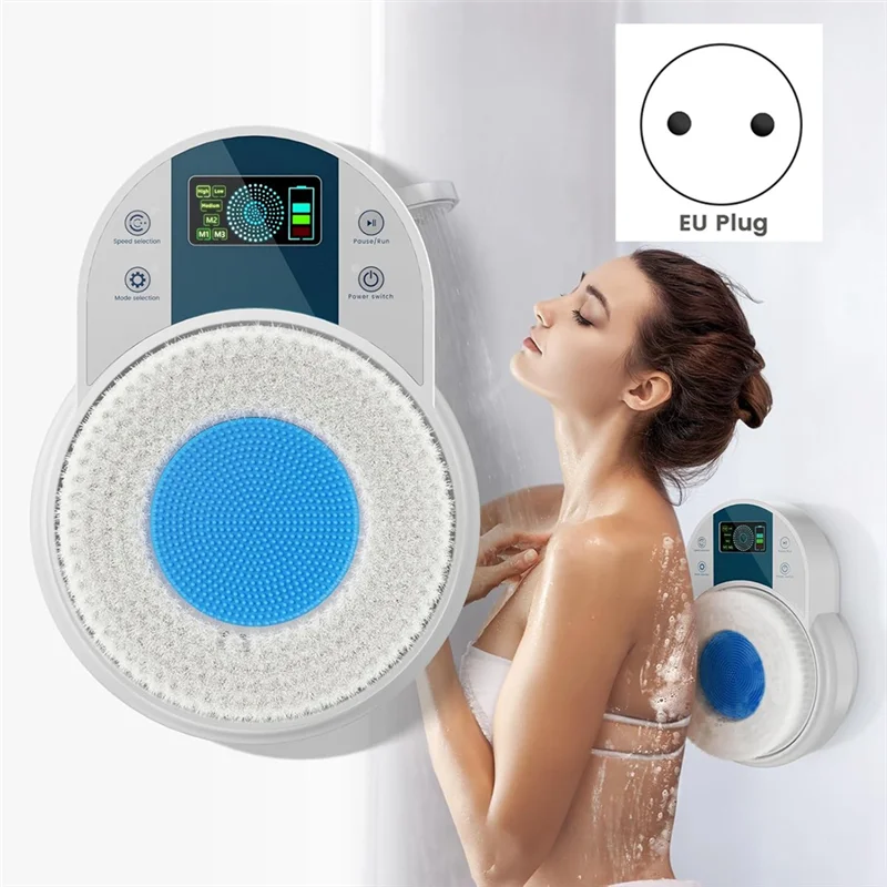 Electric Wall-Mounted Back Scrubber – Smart Shower Body Brush with Adjustable Speeds for Deep Cleaning and Exfoliation