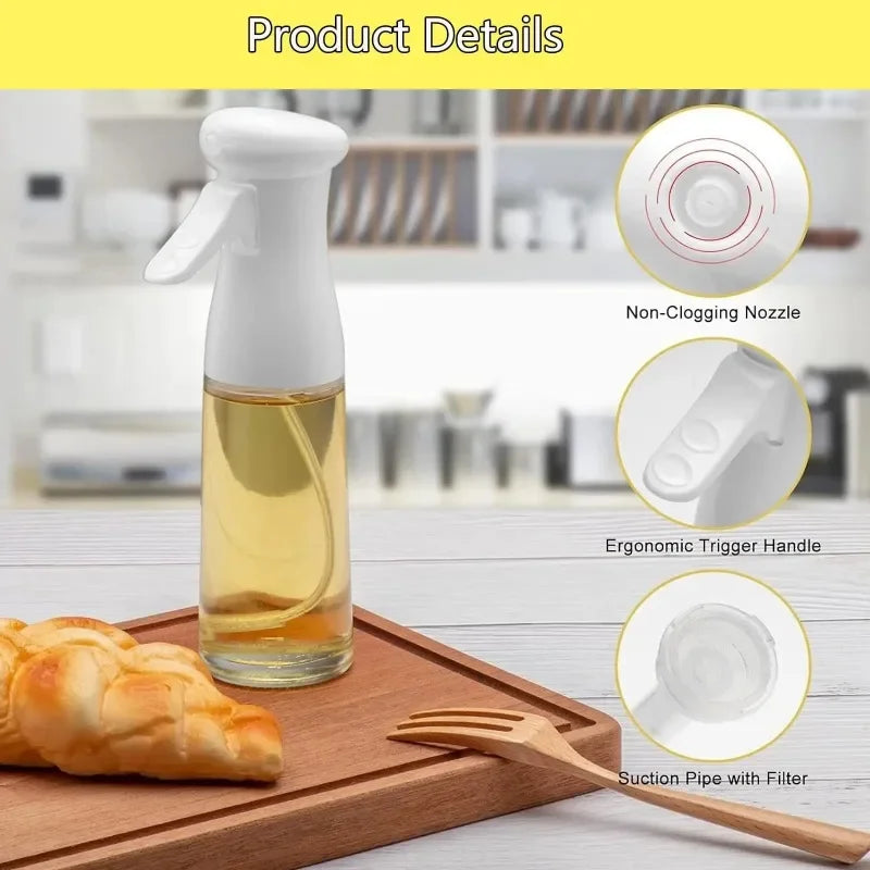 Reusable Oil Spray Bottle – Olive Oil and Vinegar Dispenser for Cooking, Baking, and BBQ (200ml / 300ml / 500ml)
