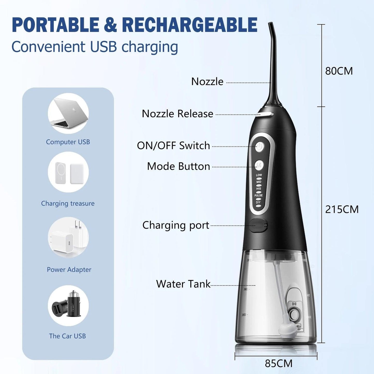 Rechargeable Water Flosser For Oral Care - Bargain Tool