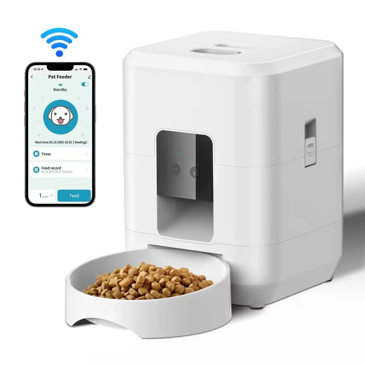 Smart Automatic Pet Feeder – Timed Cat & Dog Food Dispenser with Portion Control and LCD Display