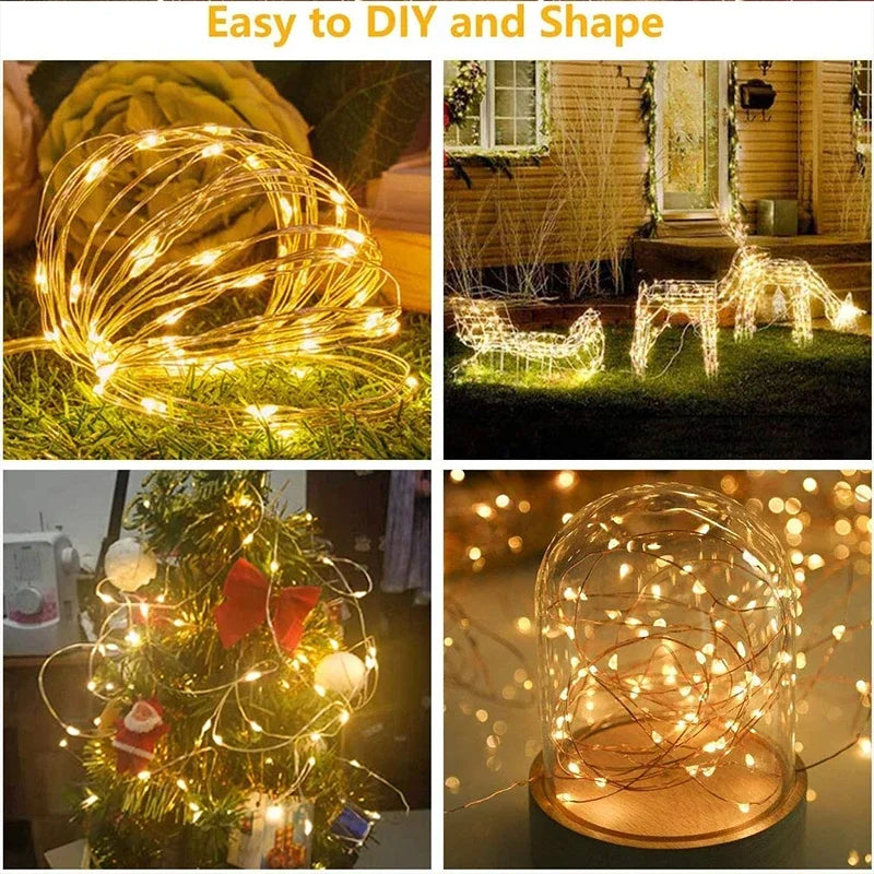 3M LED Curtain Fairy String Lights – 8 Modes USB Powered Waterproof Garland for Christmas, Wedding & Home Decoration