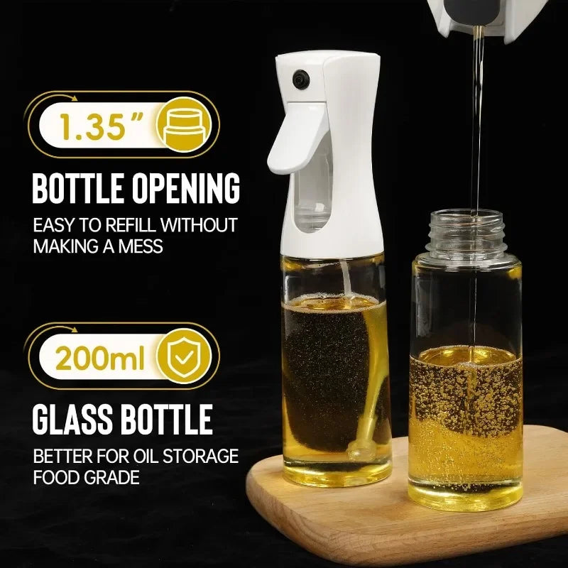 Reusable Oil Spray Bottle – Olive Oil and Vinegar Dispenser for Cooking, Baking, and BBQ (200ml / 300ml / 500ml)