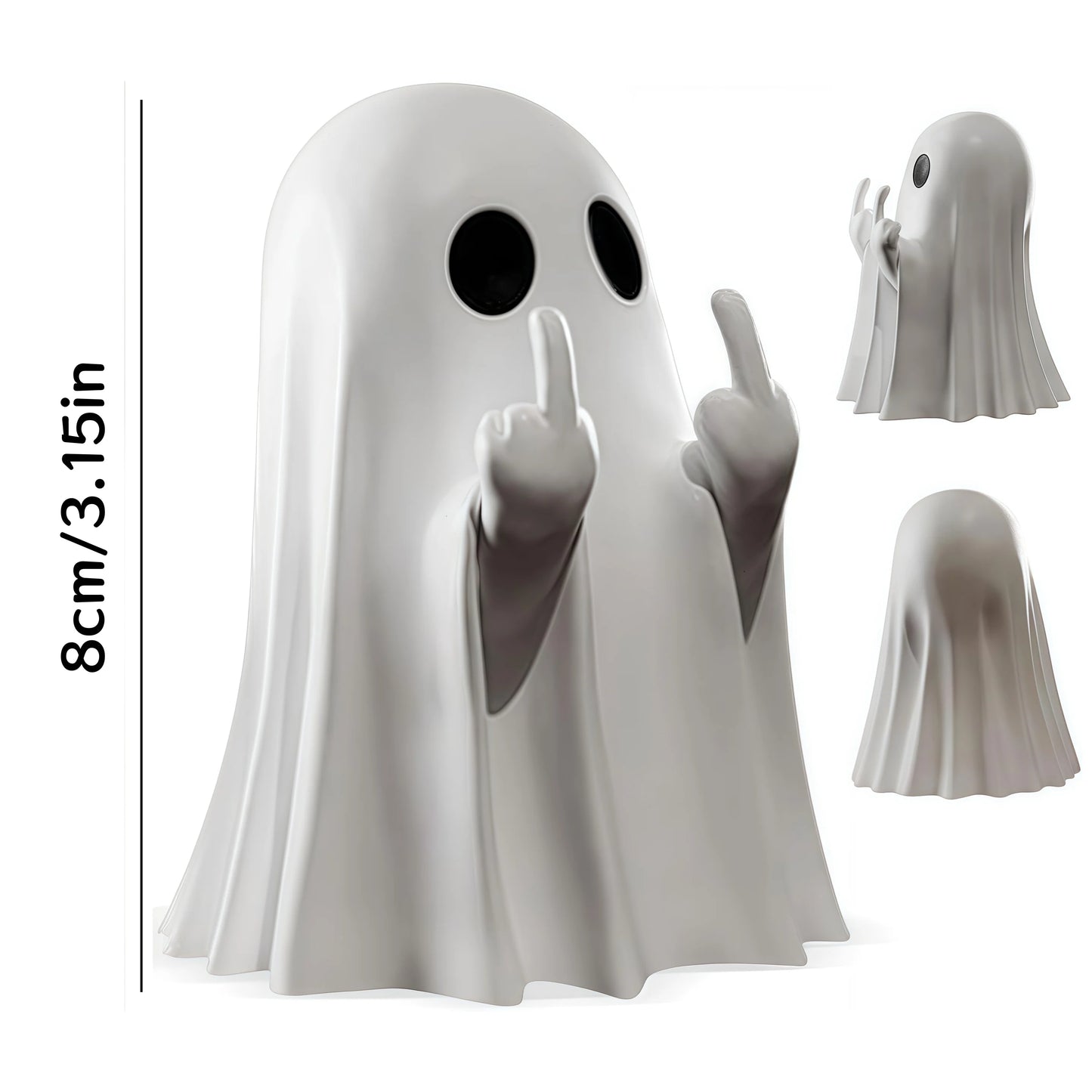 Cheeky Ghost Figurine – Funny Halloween Home Decoration for Table, Shelf, or Desk Display