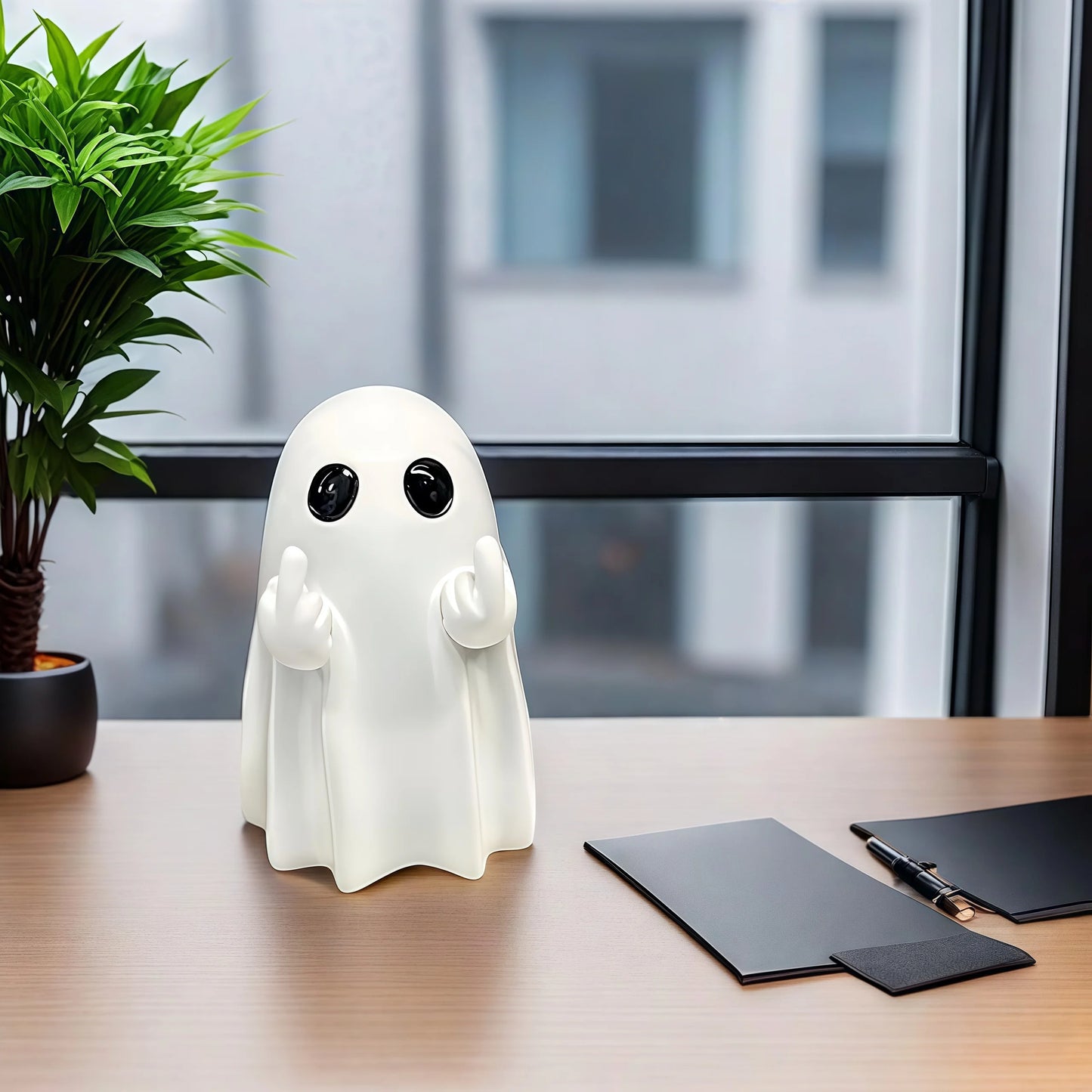 Cheeky Ghost Figurine – Funny Halloween Home Decoration for Table, Shelf, or Desk Display