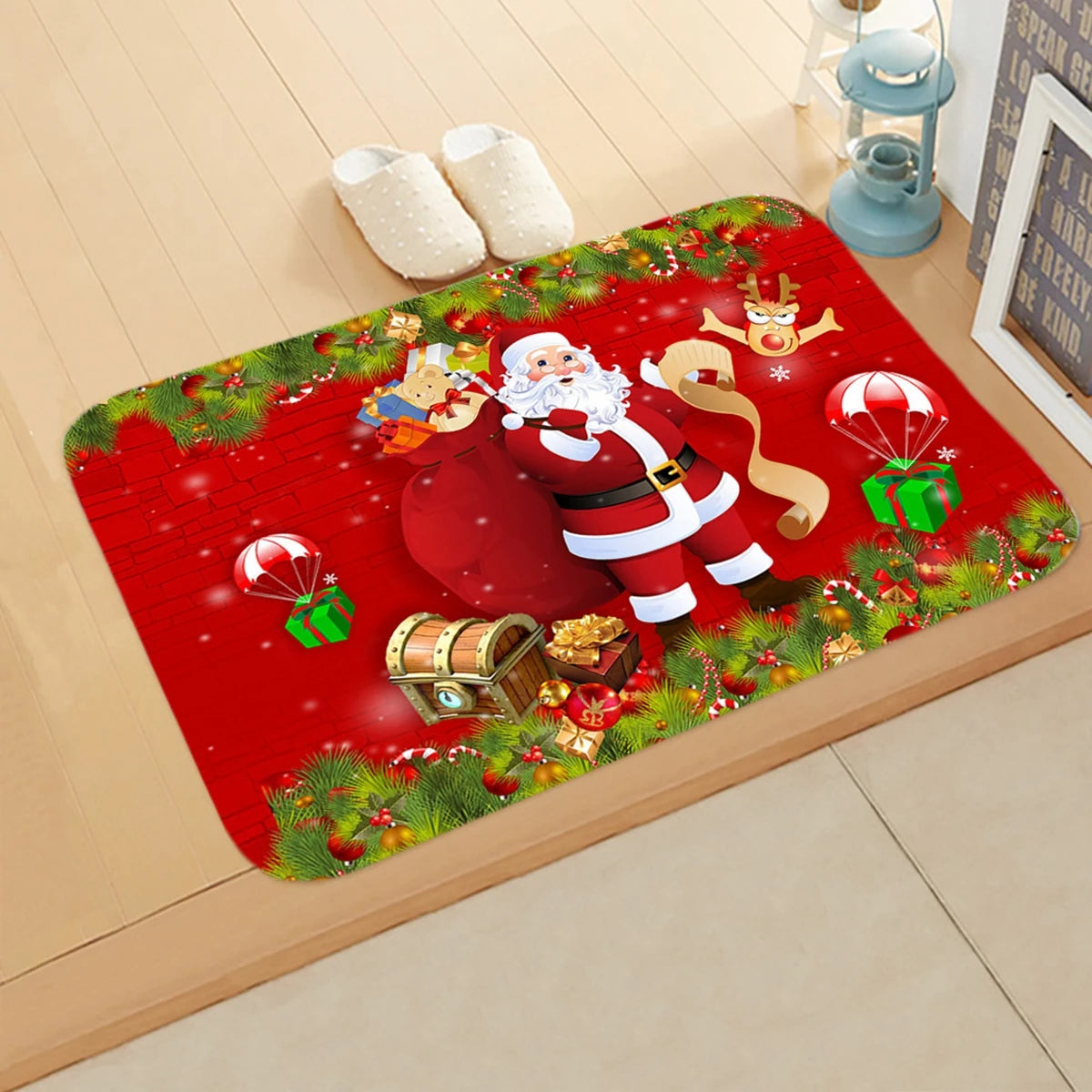 Christmas Door Mat – Santa Claus Merry Christmas Outdoor Rug for Home, Porch, and Holiday Decorations 2025