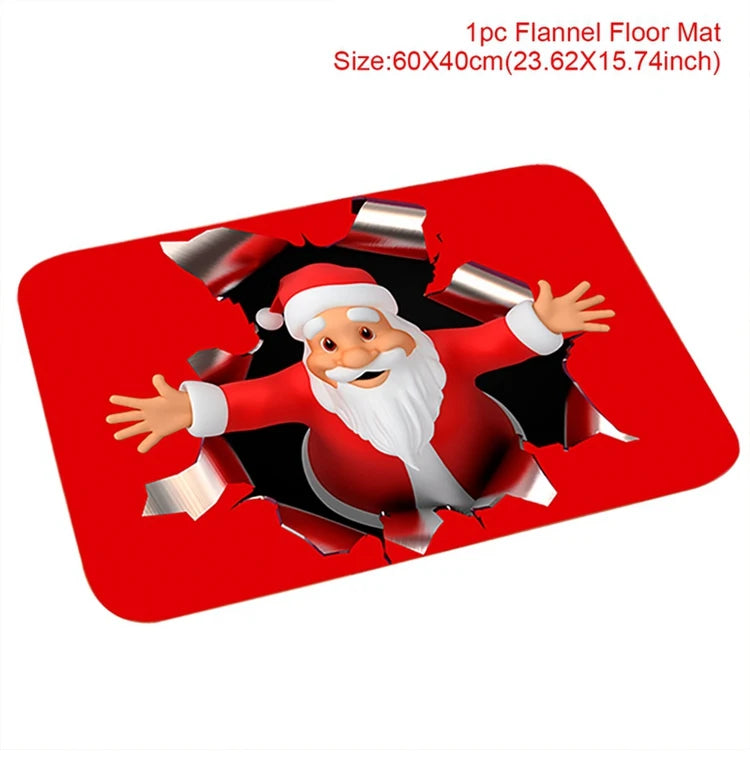 Christmas Door Mat – Santa Claus Merry Christmas Outdoor Rug for Home, Porch, and Holiday Decorations 2025