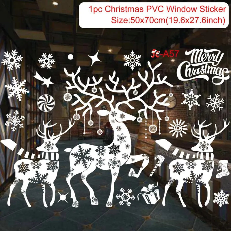 Christmas Wall and Window Stickers – Merry Christmas 2024 Home Decorations, Xmas Ornaments & New Year 2025 Décor