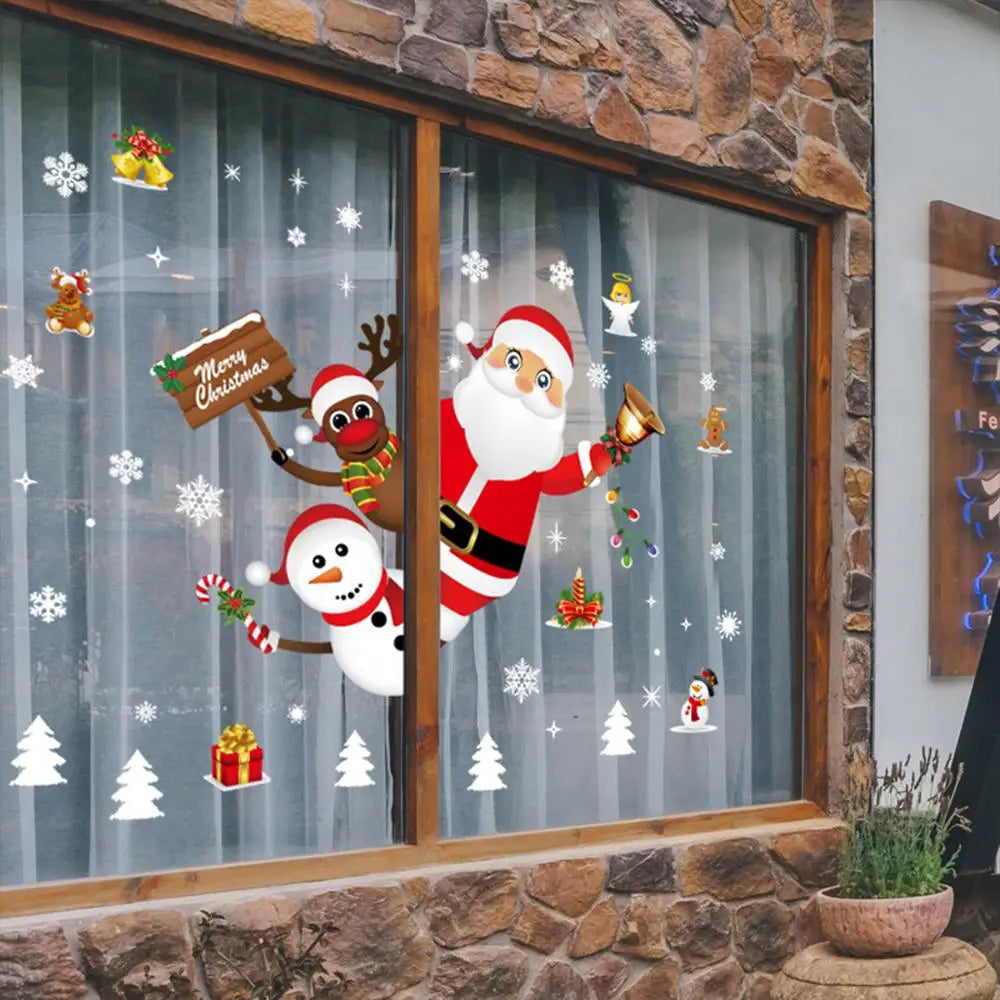 Christmas Wall and Window Stickers – Merry Christmas 2024 Home Decorations, Xmas Ornaments & New Year 2025 Décor