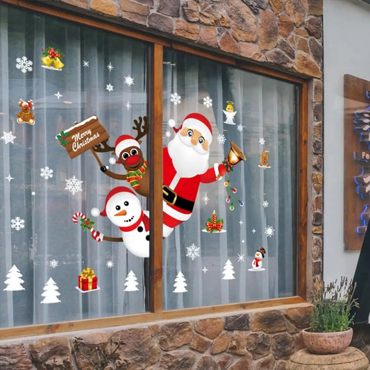 Christmas Wall and Window Stickers – Merry Christmas 2024 Home Decorations, Xmas Ornaments & New Year 2025 Décor