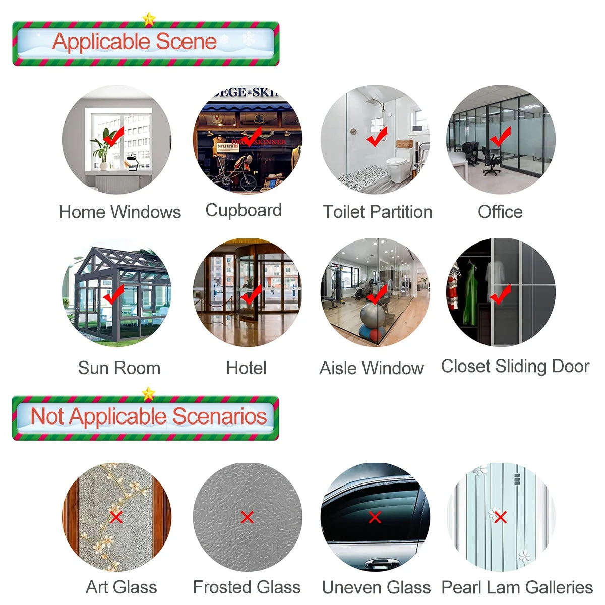 Christmas Wall and Window Stickers – Merry Christmas 2024 Home Decorations, Xmas Ornaments & New Year 2025 Décor