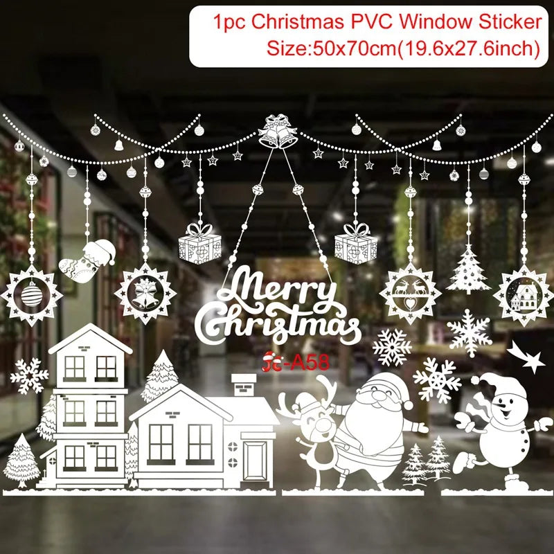 Christmas Wall and Window Stickers – Merry Christmas 2024 Home Decorations, Xmas Ornaments & New Year 2025 Décor