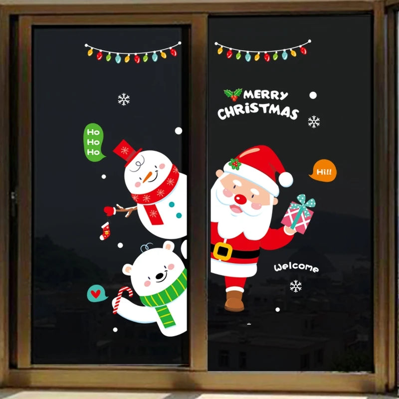 Christmas Wall and Window Stickers – Merry Christmas 2024 Home Decorations, Xmas Ornaments & New Year 2025 Décor