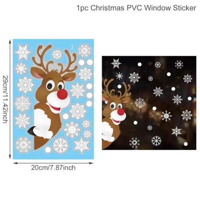 Christmas Wall and Window Stickers – Merry Christmas 2024 Home Decorations, Xmas Ornaments & New Year 2025 Décor