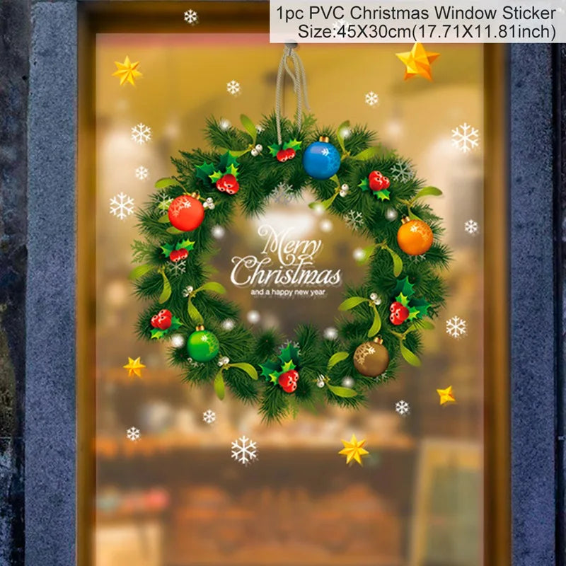 Christmas Wall and Window Stickers – Merry Christmas 2024 Home Decorations, Xmas Ornaments & New Year 2025 Décor
