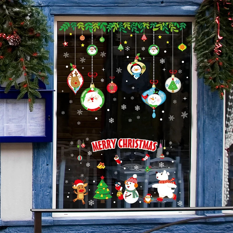Christmas Wall and Window Stickers – Merry Christmas 2024 Home Decorations, Xmas Ornaments & New Year 2025 Décor