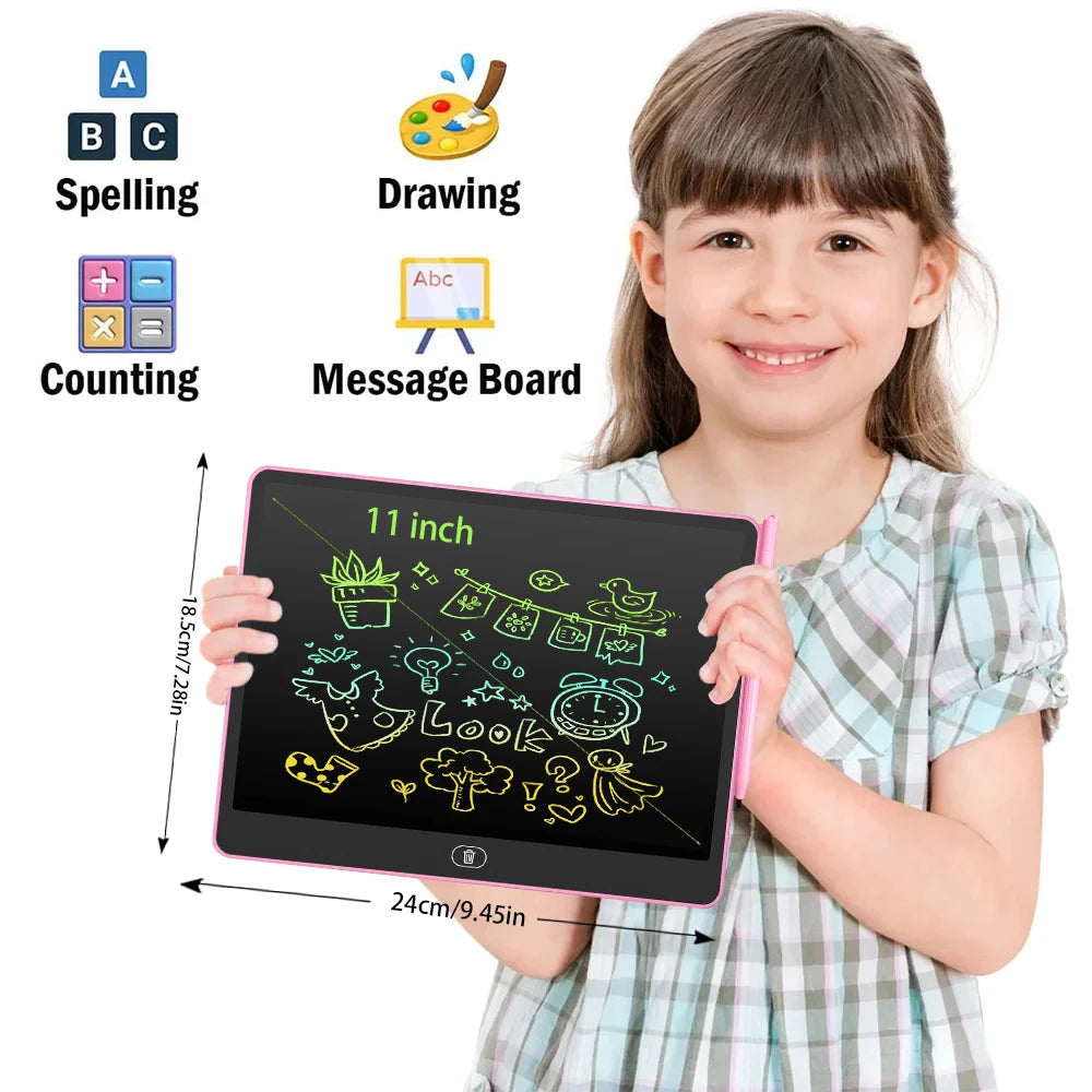 LCD Writing & Drawing Tablet – 11/13/16 Inch Educational Drawing Board for Kids (Reusable, Mess-Free Learning Toy)