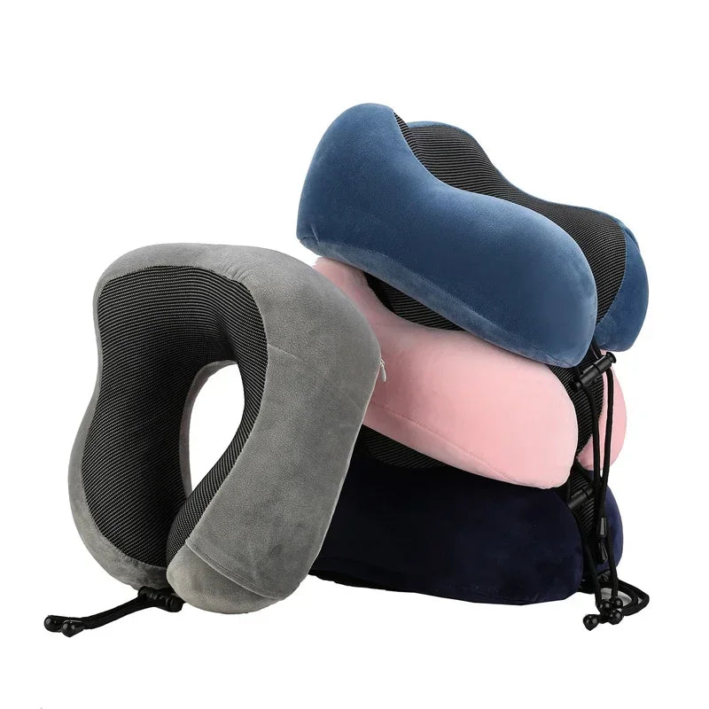 U-Shaped Memory Foam Travel Pillow – Soft Massage Neck Support Cushion for Airplane, Sleep, and Cervical Comfort