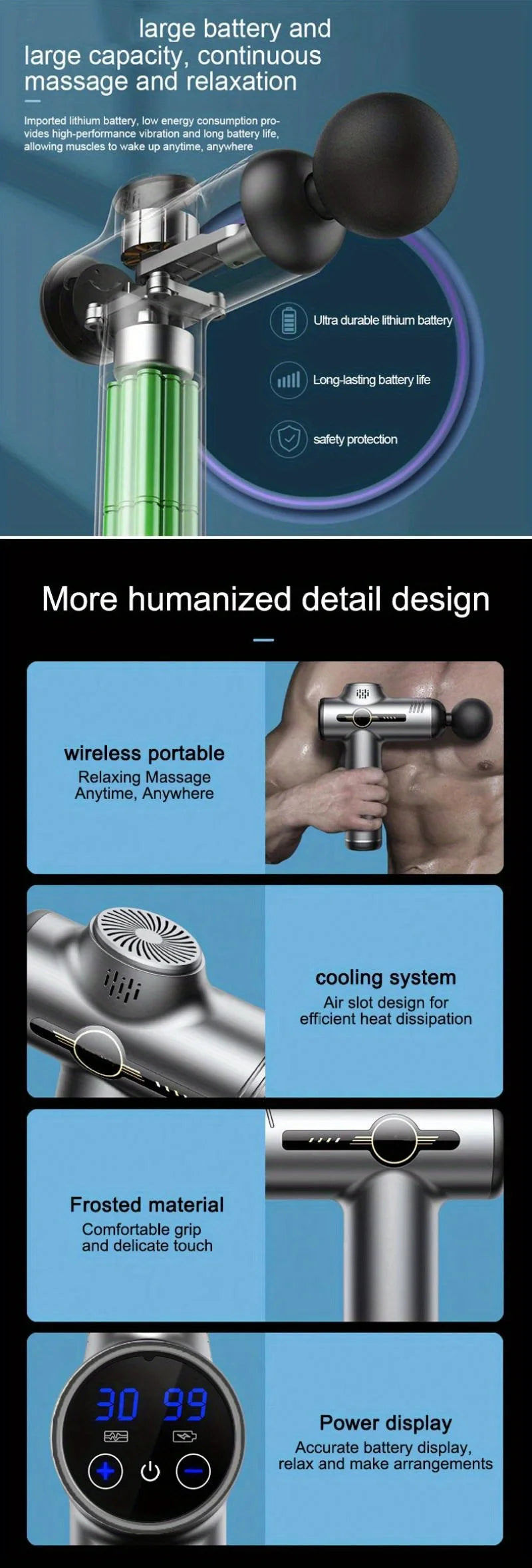 99-Speed Professional Muscle Massage Gun – Deep Tissue Percussion Massager for Neck, Back & Full Body Recovery