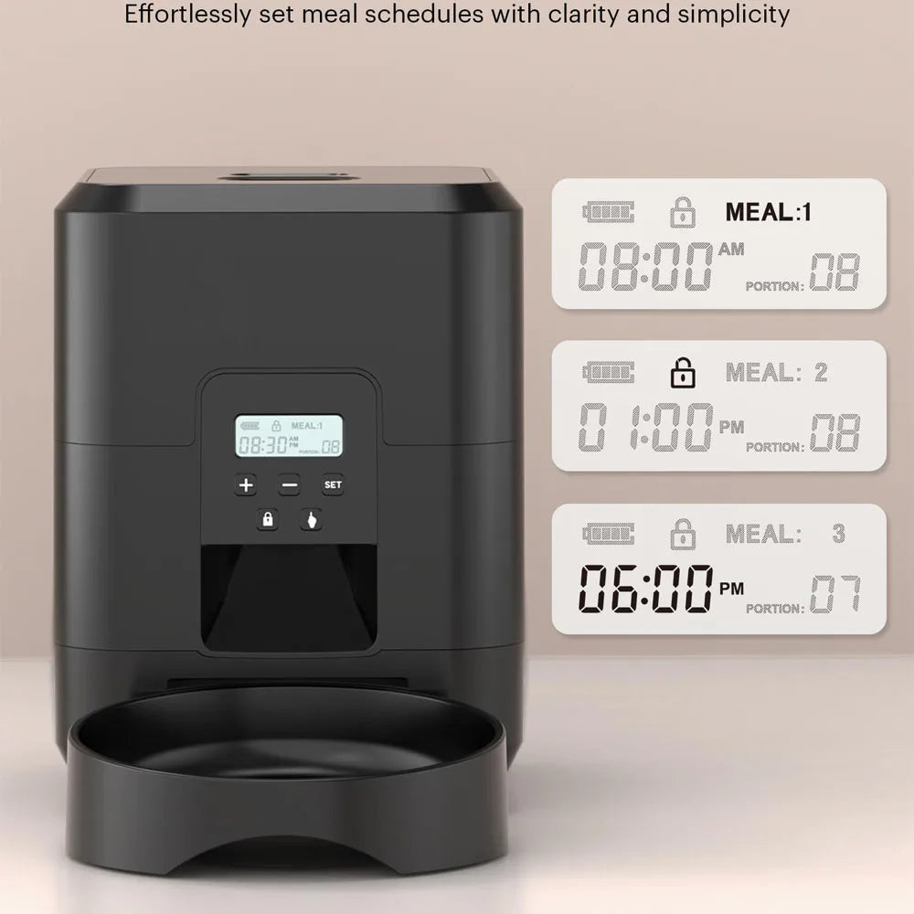Smart Automatic Pet Feeder – Timed Cat & Dog Food Dispenser with Portion Control and LCD Display