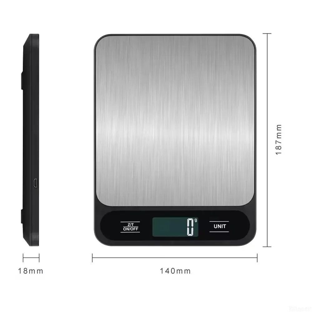 Digital Kitchen Scale 10kg/1g – Waterproof Food & Coffee Scale with Smart LED Display