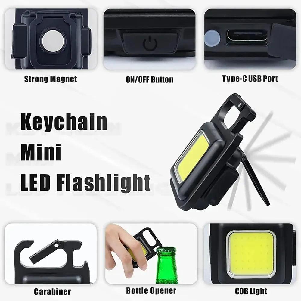 Multifunctional Portable LED Flashlight Keychain - Bargain Tool