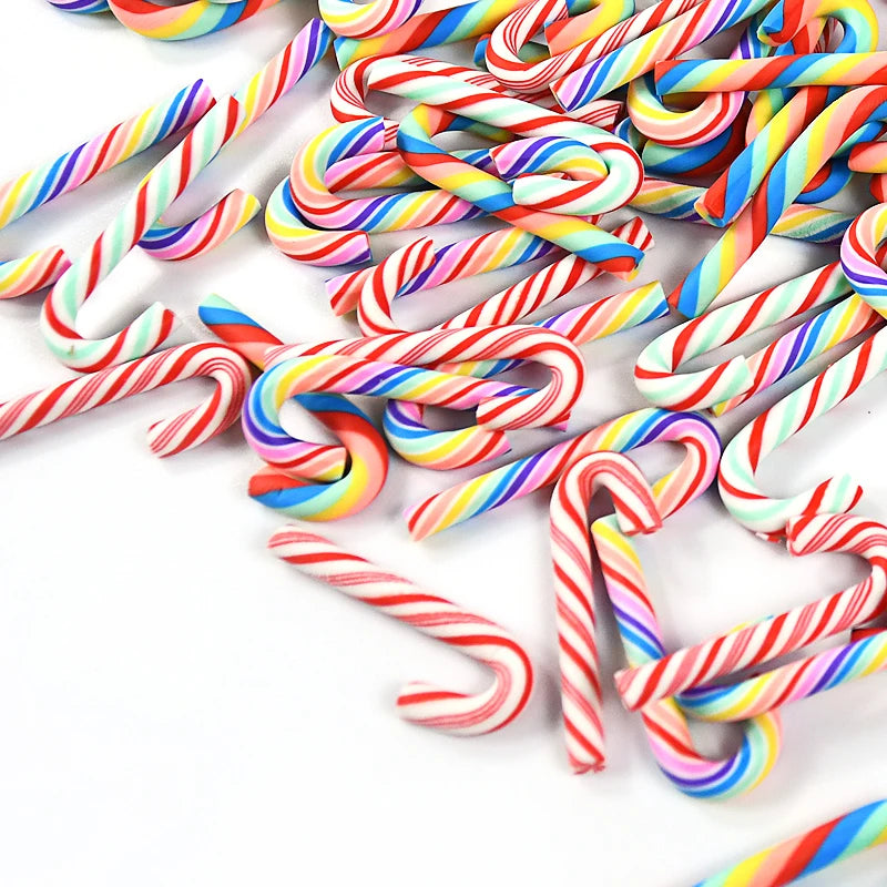 Mini Candy Cane Christmas Decorations – 10/30/50pcs Red & White Resin Ornaments for DIY Crafts, Tree & Home Décor 2025