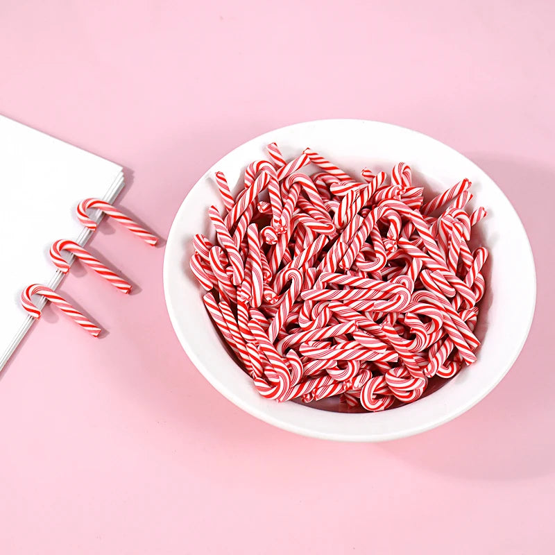 Mini Candy Cane Christmas Decorations – 10/30/50pcs Red & White Resin Ornaments for DIY Crafts, Tree & Home Décor 2025