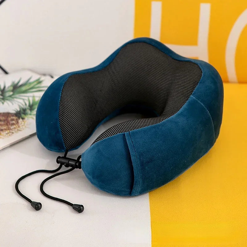 U-Shaped Memory Foam Travel Pillow – Soft Massage Neck Support Cushion for Airplane, Sleep, and Cervical Comfort